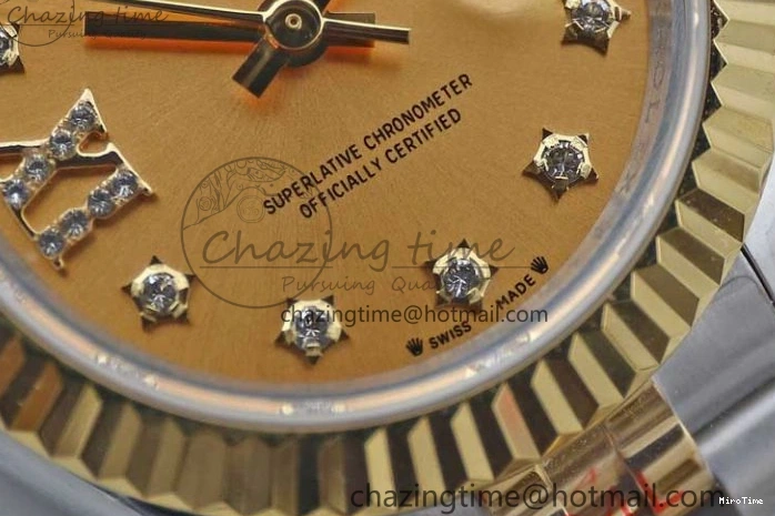 MiroTime 0420 Minimalist Datejust 28mm 279179 SS YG TWF Best Edition Gold Diamonds Markers Dial on SS YG Jubilee Bracelet NH 2141